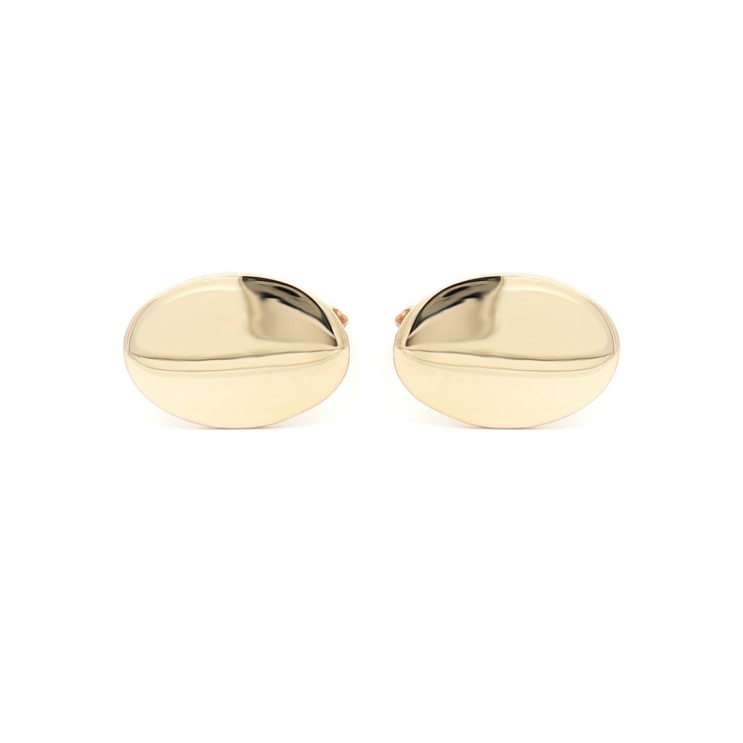 Mens 9ct Gold  Heavyweight Oval Swivel Back Cufflinks - JCL022