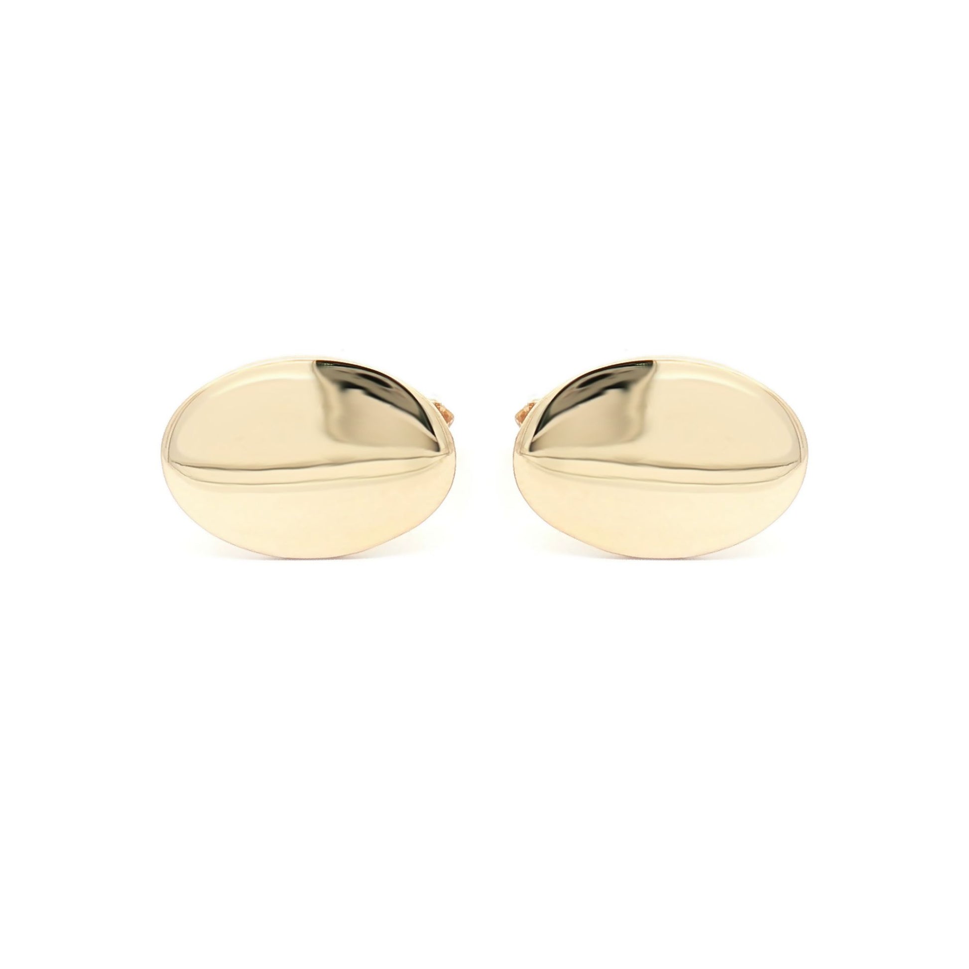 Mens 9ct Gold  Heavyweight Oval Swivel Back Cufflinks - JCL022