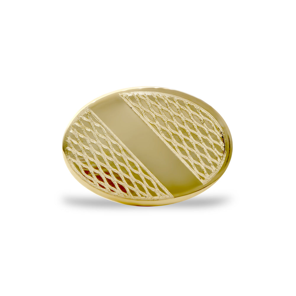 9ct Gold  Oval Ogee Swivel Back Cufflinks, (ID Strip) - JCL029
