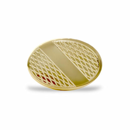 9ct Gold  Oval Ogee Swivel Back Cufflinks, (ID Strip) - JCL029