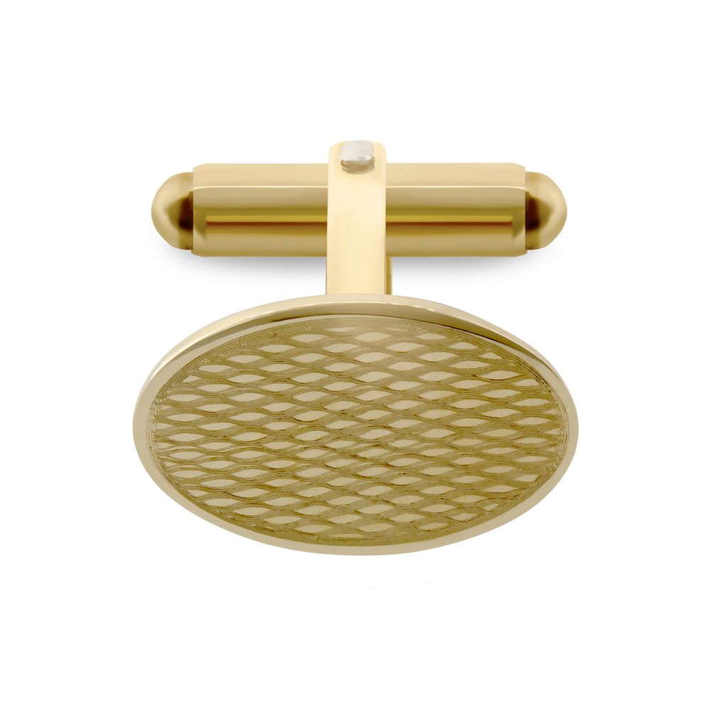 9ct Gold  Oval Ogee Swivel Back Cufflinks - JCL030
