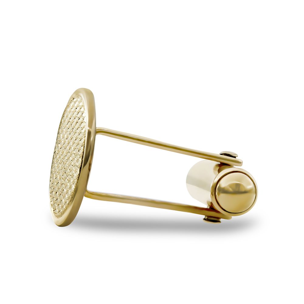 9ct Gold  Oval Ogee Swivel Back Cufflinks - JCL030