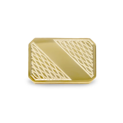 9ct Gold  Rectangular Ogee Swivel Back Cufflinks, (ID Strip) - JCL031