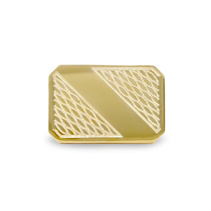 9ct Gold  Rectangular Ogee Swivel Back Cufflinks, (ID Strip) - JCL031