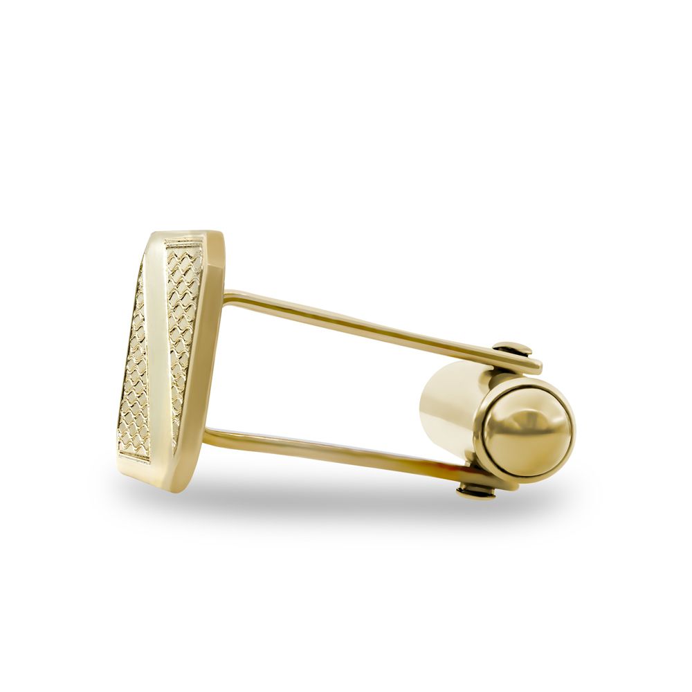 9ct Gold  Rectangular Ogee Swivel Back Cufflinks, (ID Strip) - JCL031