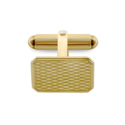 9ct Gold  Rectangular Ogee Swivel Back Cufflinks - JCL032