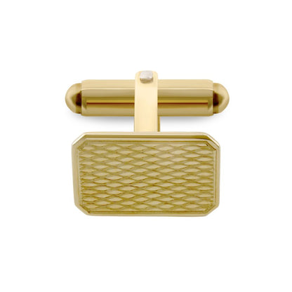 9ct Gold  Rectangular Ogee Swivel Back Cufflinks - JCL032