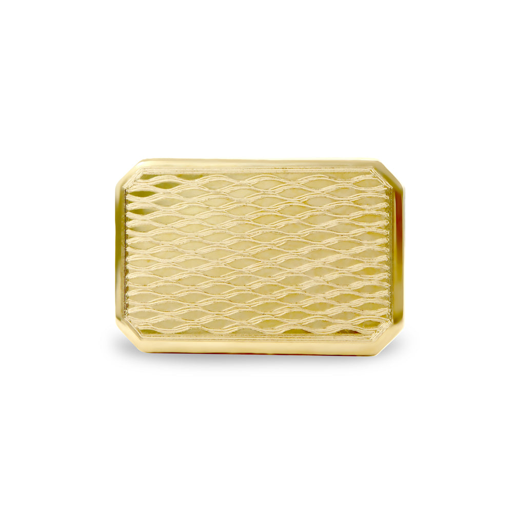 9ct Gold  Rectangular Ogee Swivel Back Cufflinks - JCL032
