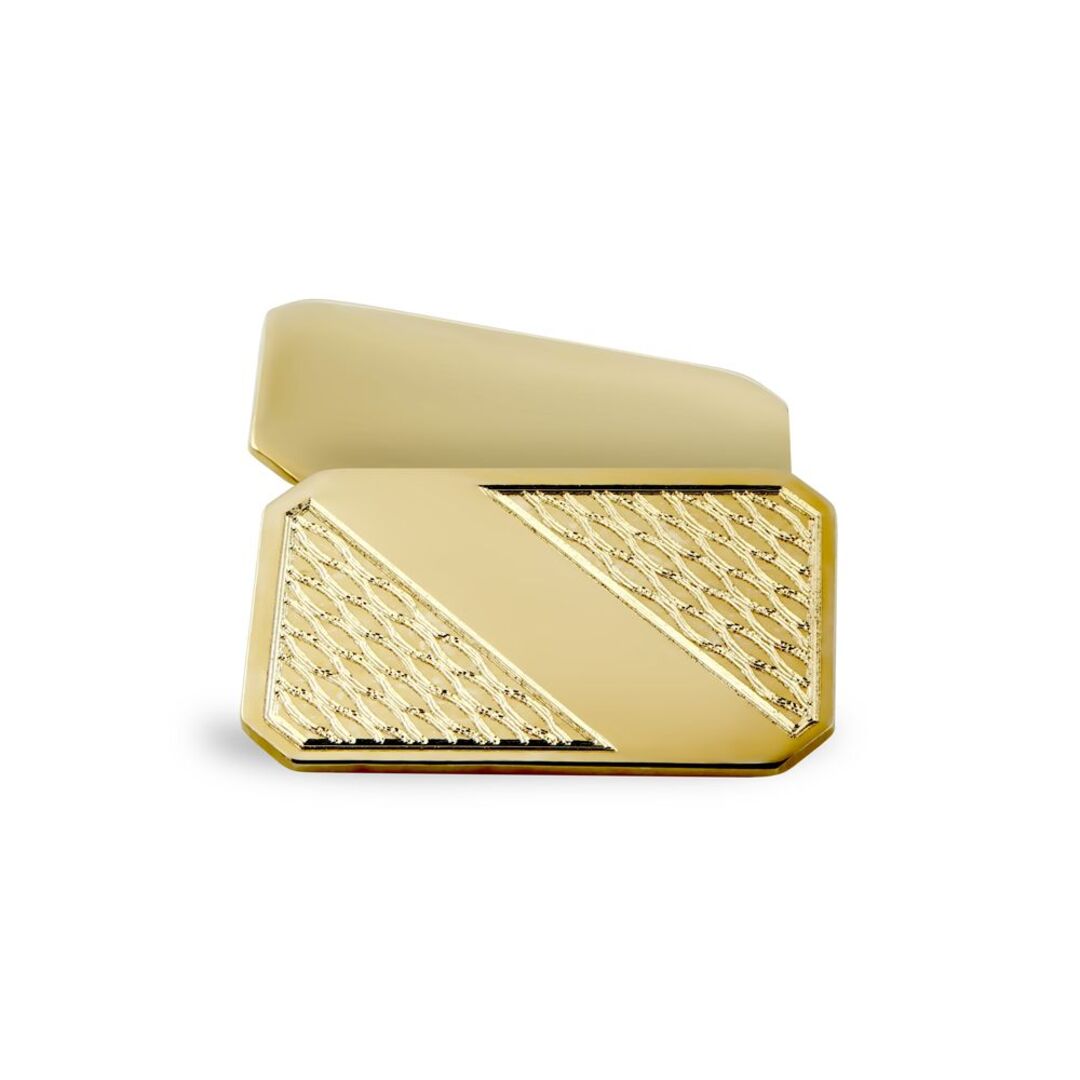 9ct Gold  Twin Rectangular Ogee Chain Linked Cufflinks, (ID Strip) - JCL035