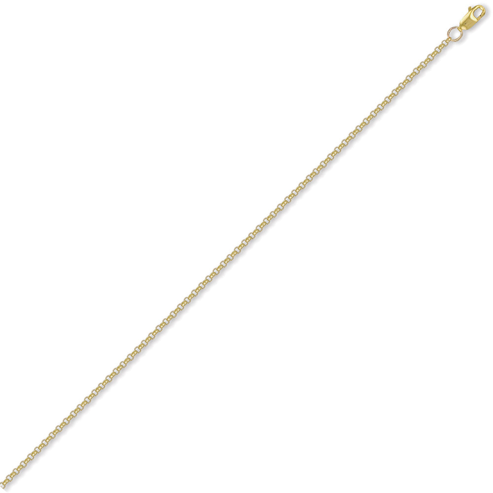 9ct Gold  Micro Belcher 2mm Pendant Chain Necklace - JCN001A