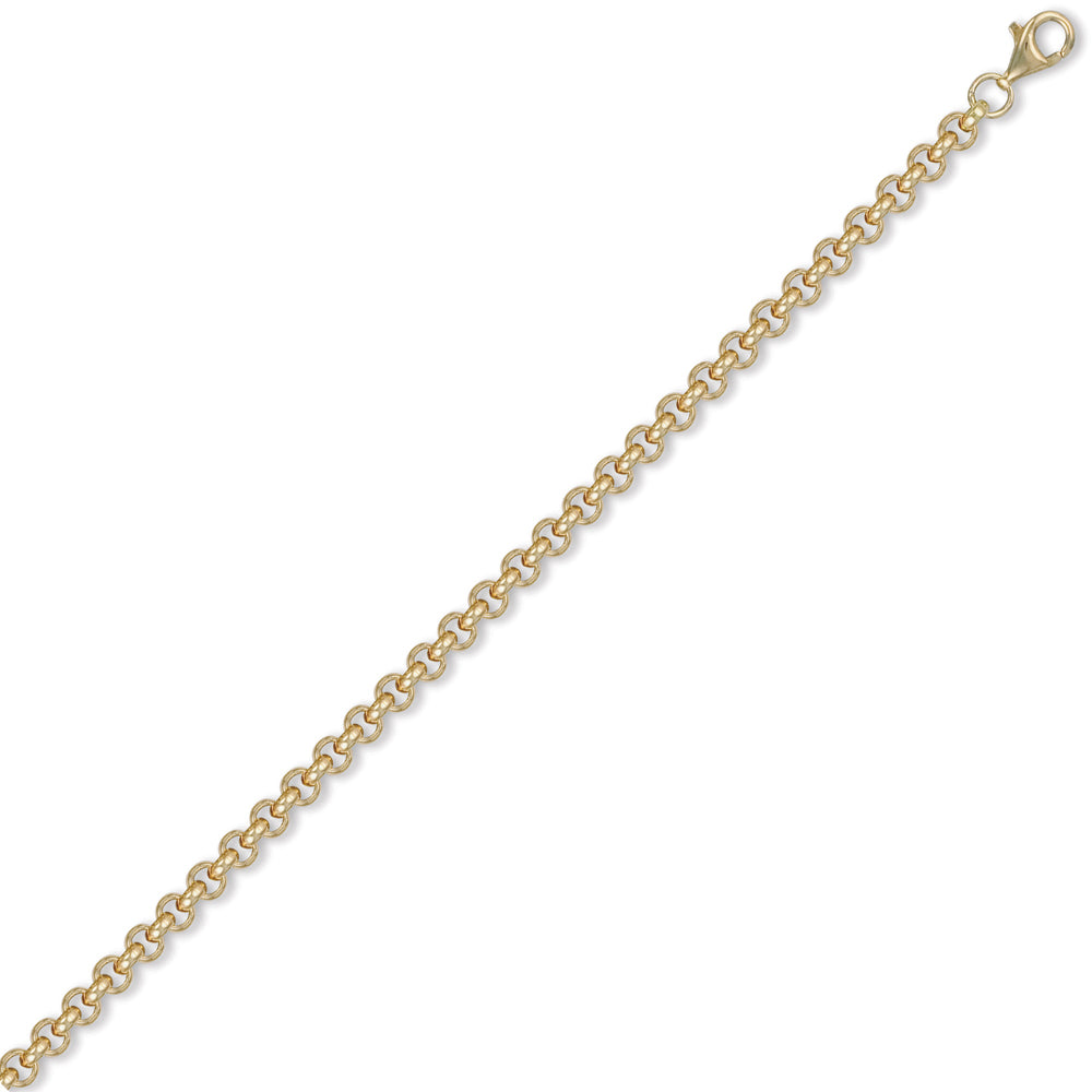Mens 9ct Gold  Round Belcher 4.8mm Chain Necklace - JCN001I