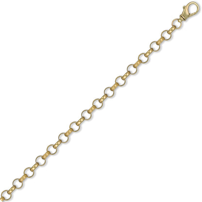 Mens 9ct Gold  Engraved Cast Belcher 7.8mm Chain Necklace - JCN001L