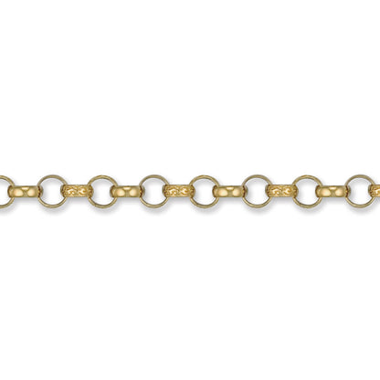 9ct Gold  Engraved Cast Belcher 7.8mm Chain Bracelet 8 inch - JCN001L