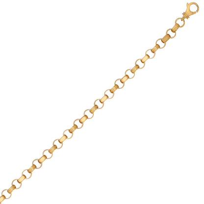 9ct Gold  CZ Engraved Cast Belcher 8mm Chain Bracelet 7.5inch 19cm - JCN001T