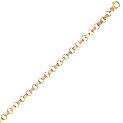 Gold-plated Silver  Engraved Cast Belcher 8mm Bracelet 8.5inch - ACN002J-GP