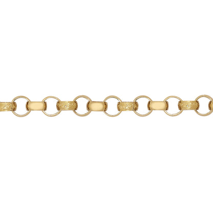 9ct Gold  Engraved Cast Belcher 8mm Chain Bracelet 7.5inch 19cm - JCN001T