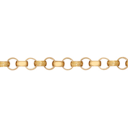9ct Gold  CZ Engraved Cast Belcher 8mm Chain Necklace - JCN001T