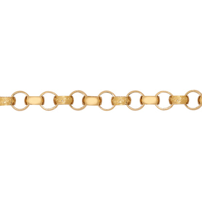 9ct Gold  CZ Engraved Cast Belcher 8mm Chain Bracelet 7.5inch 19cm - JCN001T