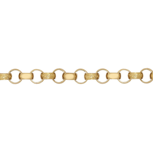 Gold-plated Silver  Engraved Cast Belcher 8mm Bracelet 8.5inch - ACN002J-GP