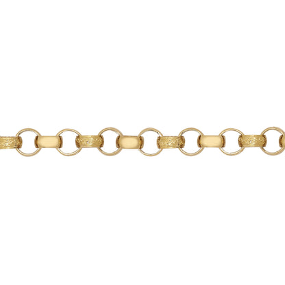 9ct Gold  Engraved Cast Belcher 8mm Chain Bracelet 7.5inch 19cm - JCN001T