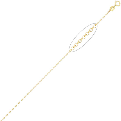 9ct Gold  D-Shape Micro Belcher 1.7mm Pendant Chain Necklace - JCN001V