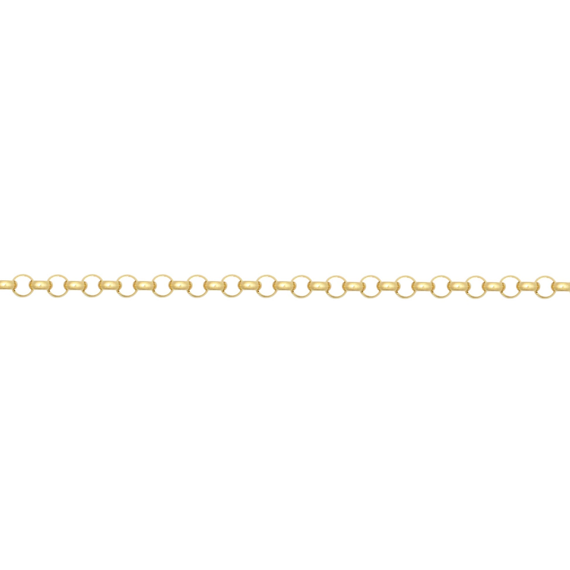 9ct Gold  D-Shape Micro Belcher 1.7mm Pendant Chain Necklace - JCN001V