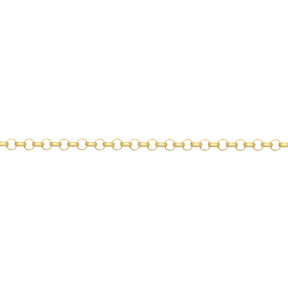 9ct Gold  D-Shape Micro Belcher 1.7mm Pendant Chain Necklace - JCN001V
