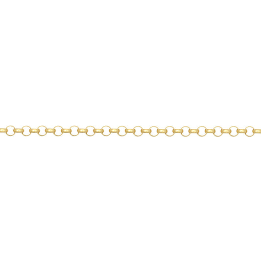 9ct Gold  D-Shape Micro Belcher 1.7mm Pendant Chain Necklace - JCN001V