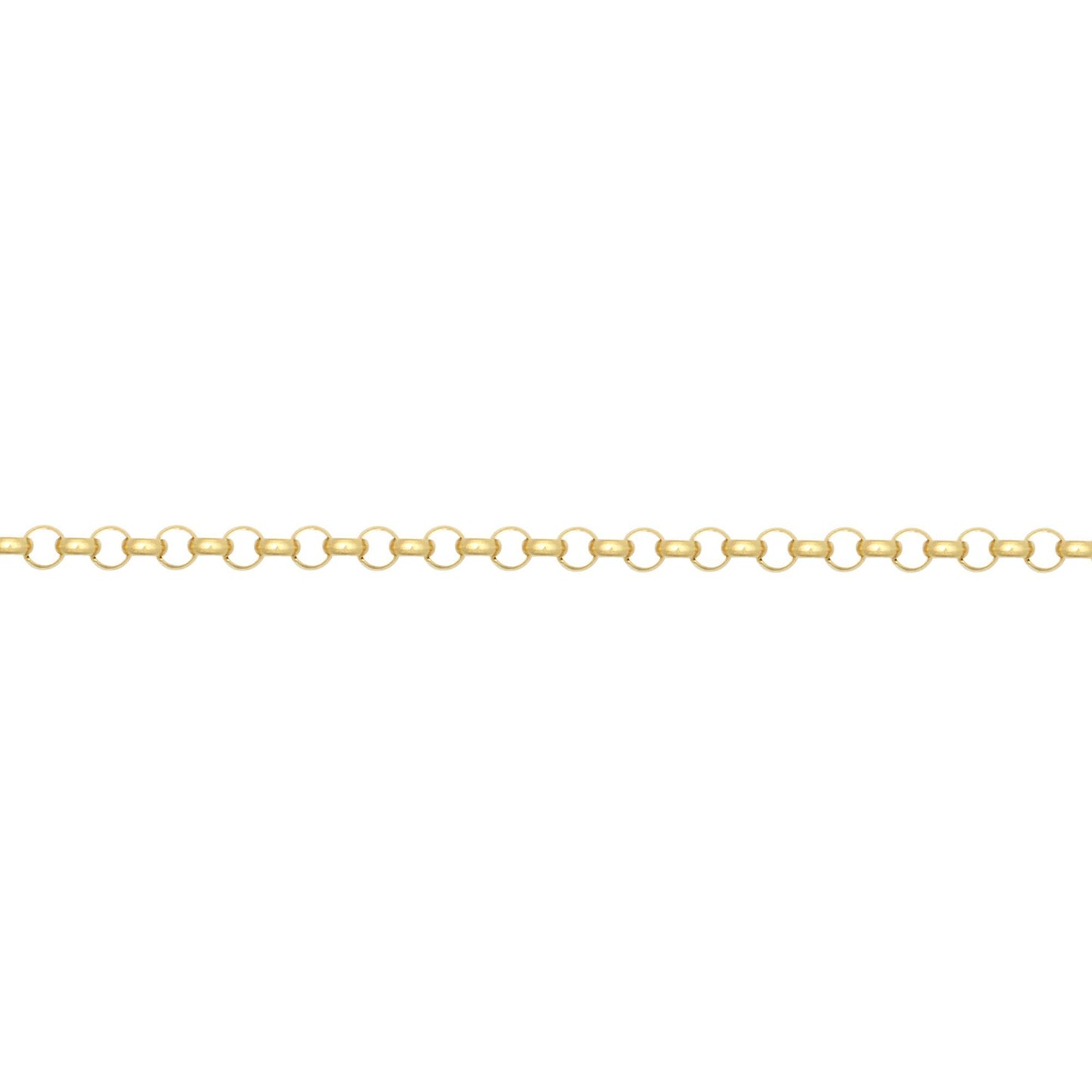 9ct Gold  D-Shape Micro Belcher 1.7mm Pendant Chain Necklace - JCN001V