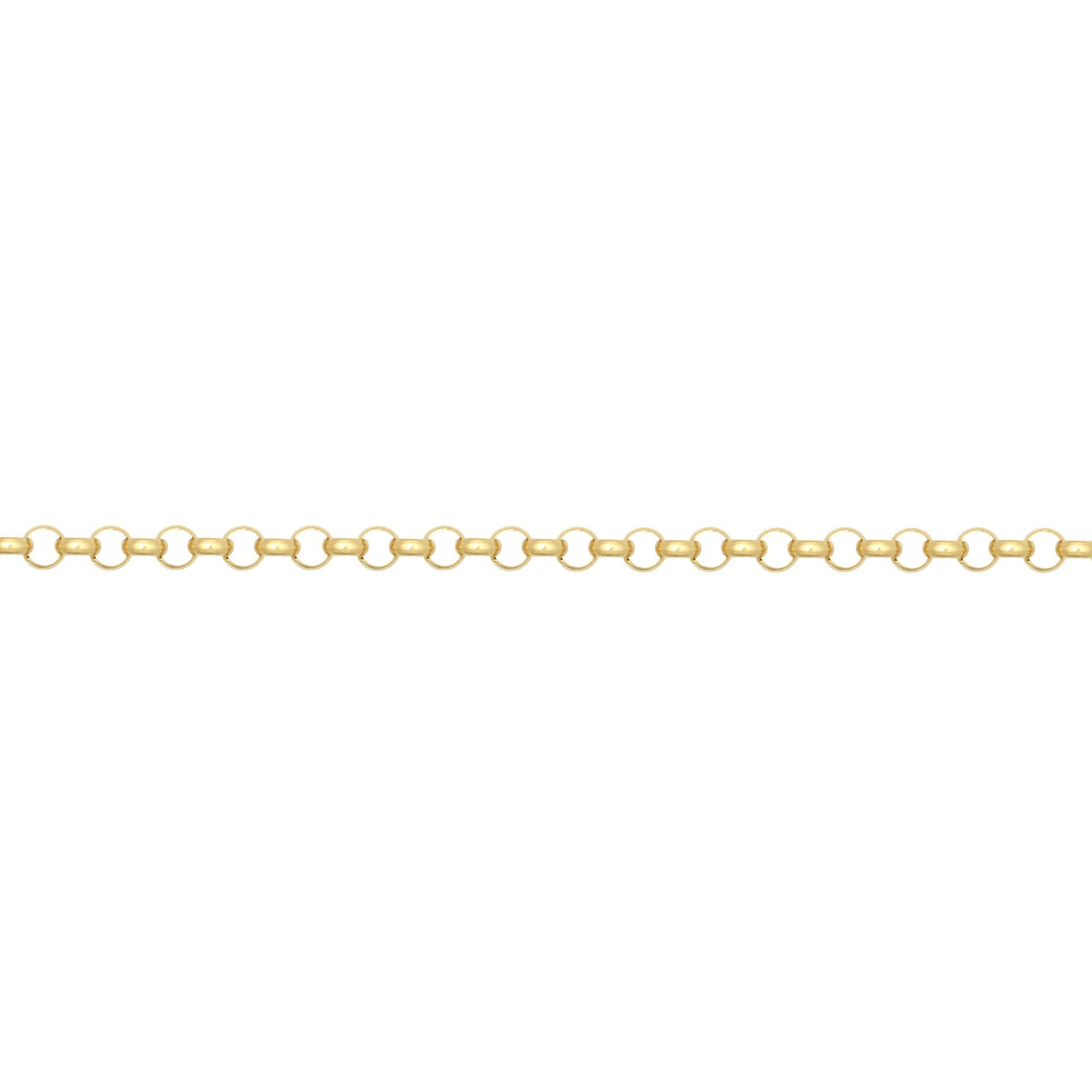 9ct Gold  D-Shape Micro Belcher 1.7mm Pendant Chain Necklace - JCN001V