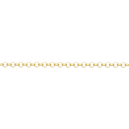 9ct Gold  D-Shape Micro Belcher 1.7mm Pendant Chain Necklace - JCN001V