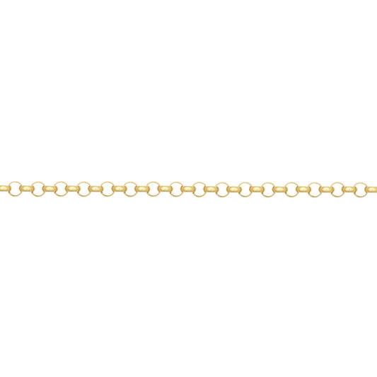 9ct Gold  D-Shape Micro Belcher 1.7mm Pendant Chain Necklace - JCN001V