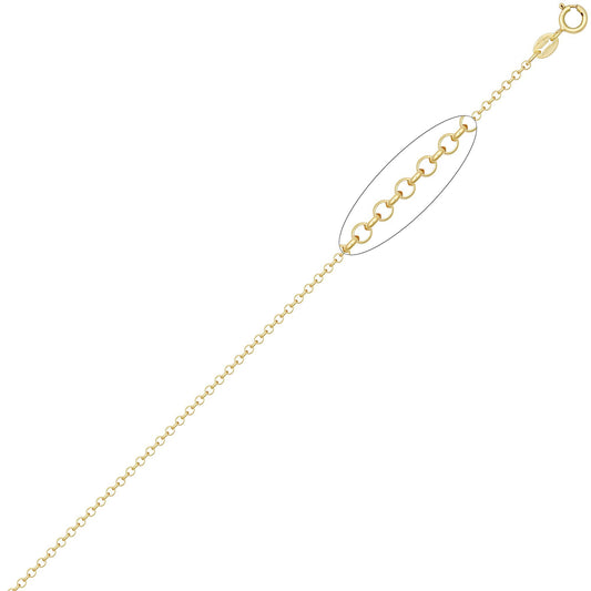 9ct Gold  D-Shape Micro Belcher 2mm Pendant Chain Necklace - JCN001W