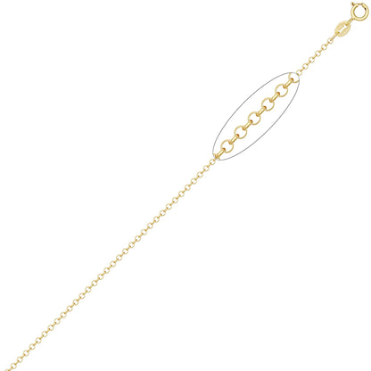 9ct Gold  D-Shape Micro Belcher 2mm Pendant Chain Necklace - JCN001W