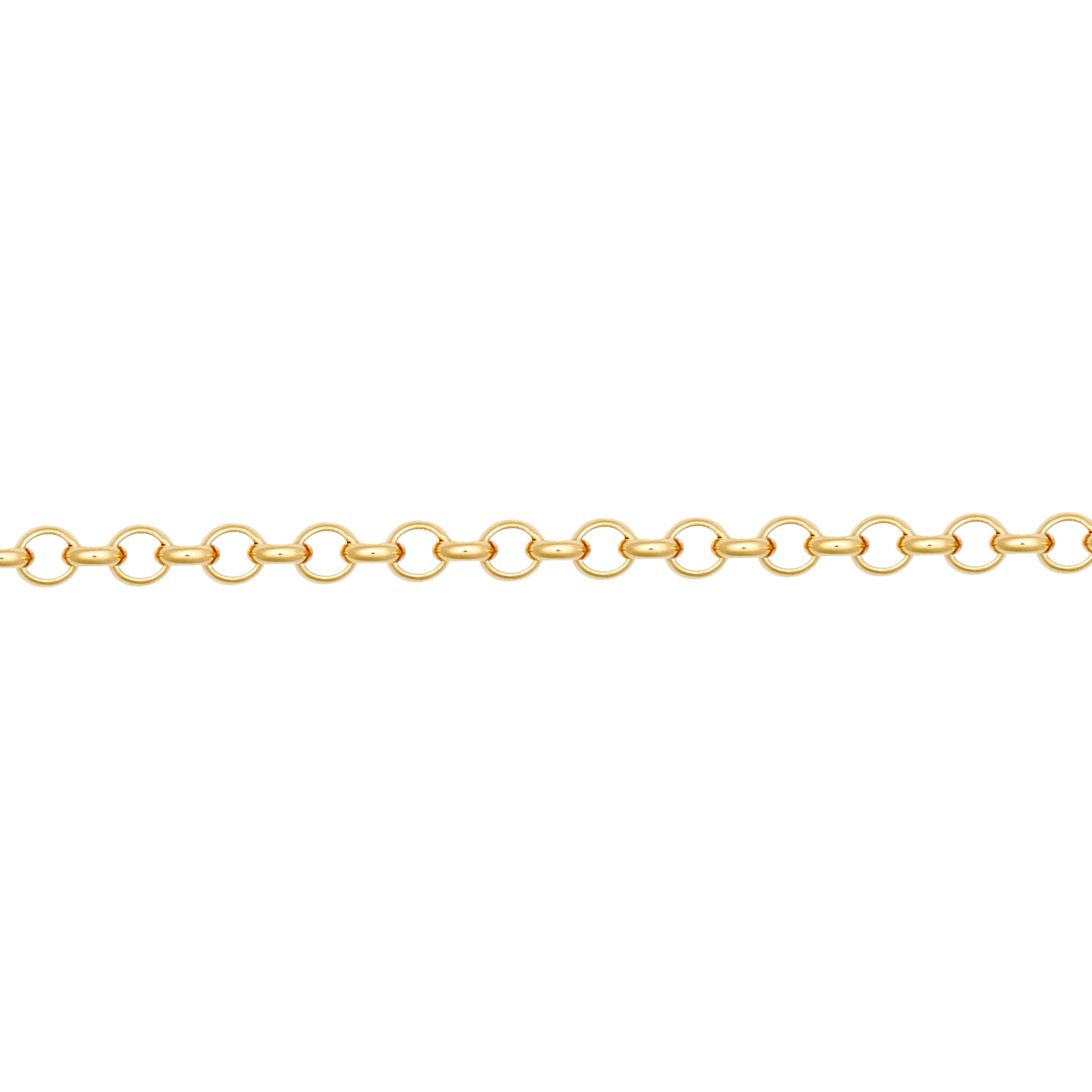 9ct Gold  D-Shape Micro Belcher 2mm Pendant Chain Necklace - JCN001W