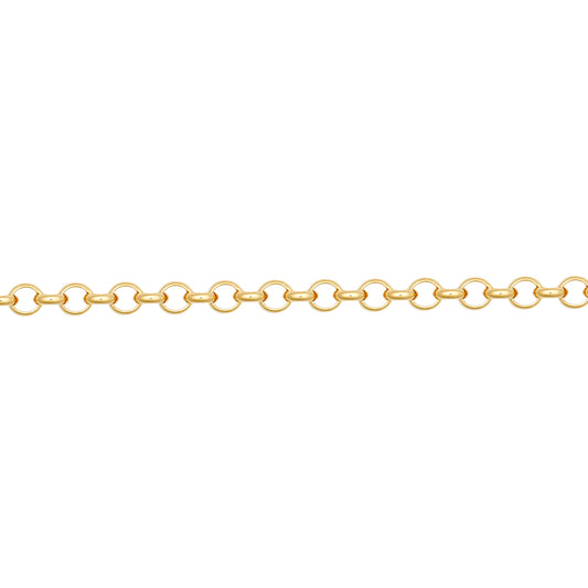 9ct Gold  D-Shape Micro Belcher 2mm Pendant Chain Necklace - JCN001W
