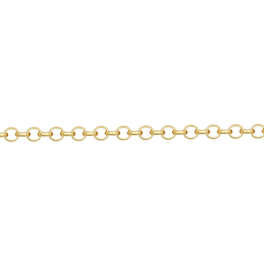 9ct Gold  D-Shape Micro Belcher 2mm Pendant Chain Necklace - JCN001W