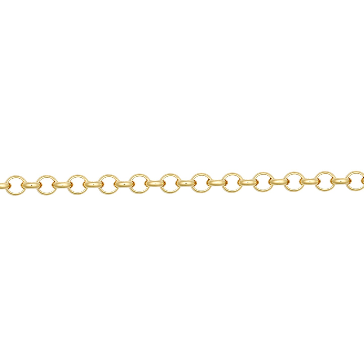 9ct Gold  D-Shape Micro Belcher 2mm Pendant Chain Necklace - JCN001W