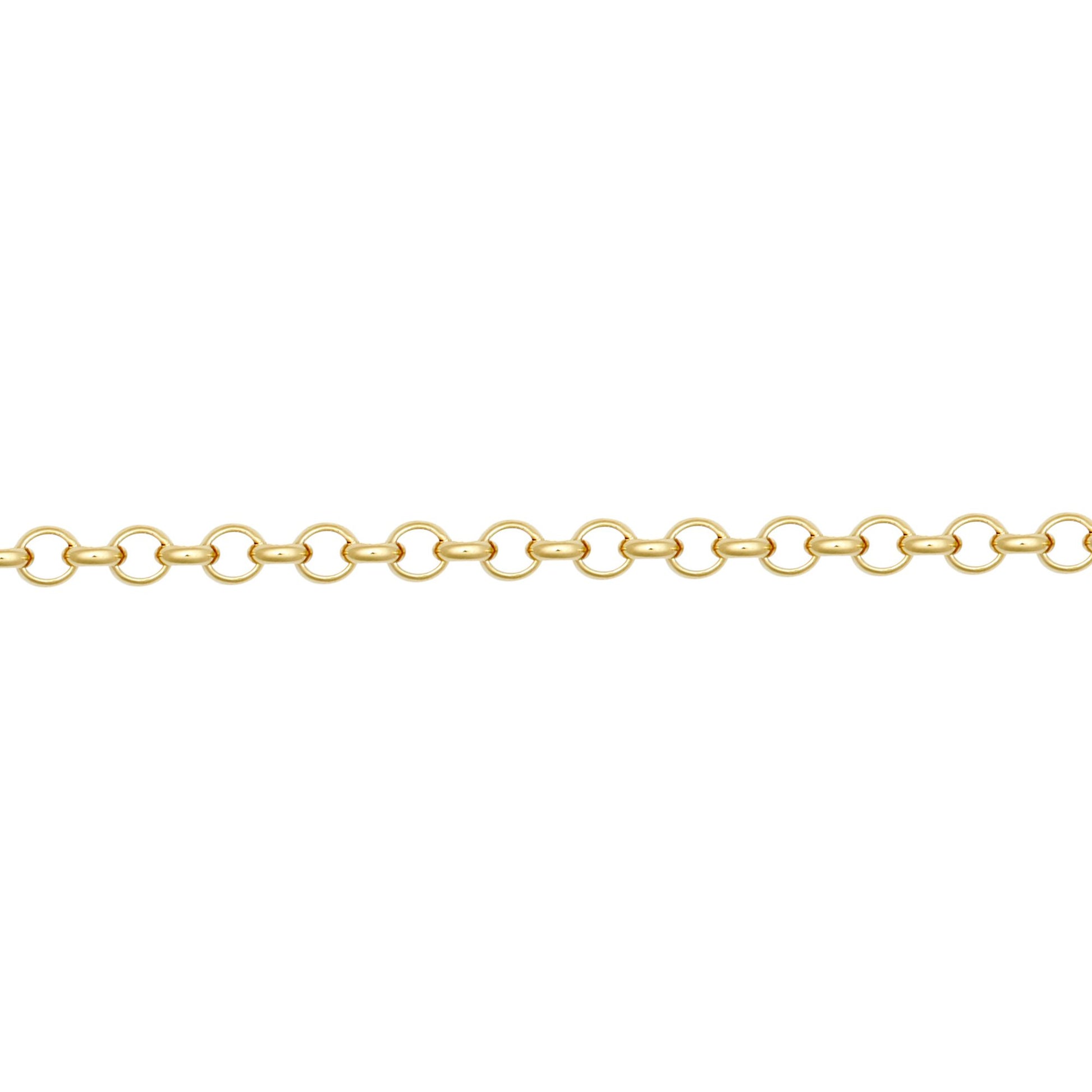 9ct Gold  D-Shape Micro Belcher 2mm Pendant Chain Necklace - JCN001W