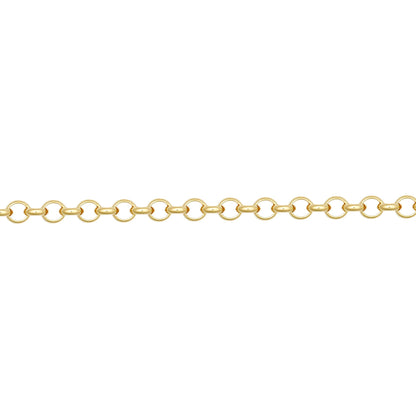 9ct Gold  D-Shape Micro Belcher 2mm Pendant Chain Necklace - JCN001W