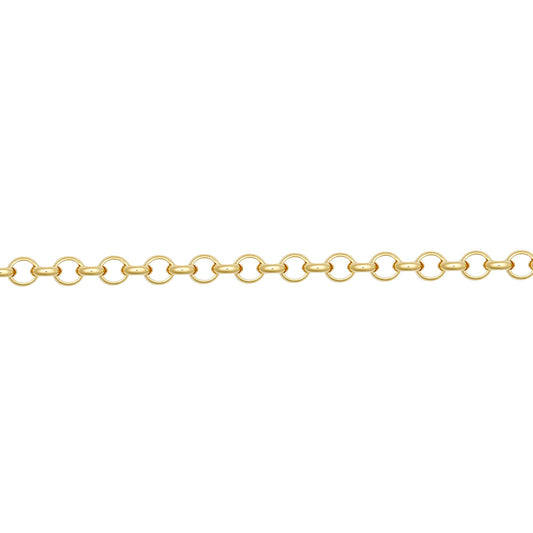 9ct Gold  D-Shape Micro Belcher 2mm Pendant Chain Necklace - JCN001W