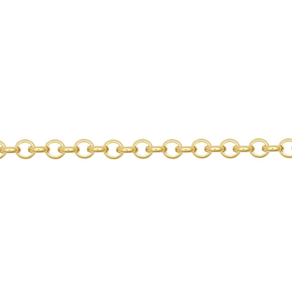9ct Gold  D-Shape Micro Belcher 2.3mm Pendant Chain Necklace - JCN001X