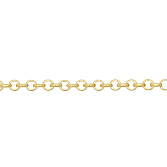 9ct Gold  D-Shape Micro Belcher 2.3mm Pendant Chain Necklace - JCN001X