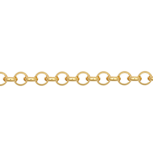 9ct Gold  D-Shape Micro Belcher 2.6mm Pendant Chain Necklace - JCN001Y