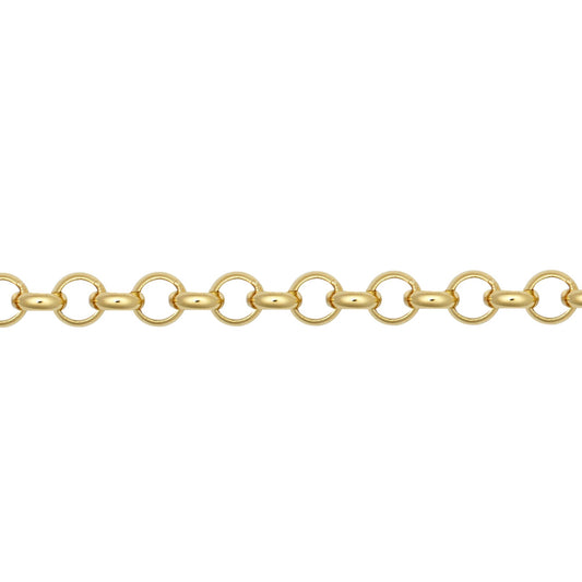 9ct Gold  D-Shape Micro Belcher 2.6mm Pendant Chain Necklace - JCN001Y