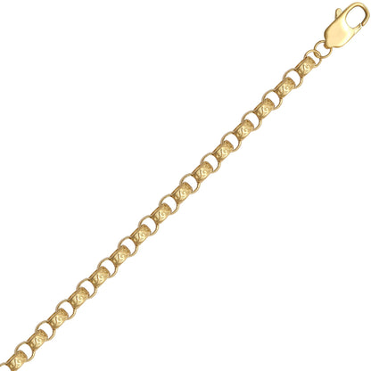 9ct Gold  D-Shape Micro Belcher 5mm Pendant Chain Bracelet 8.5" - JCN001Z