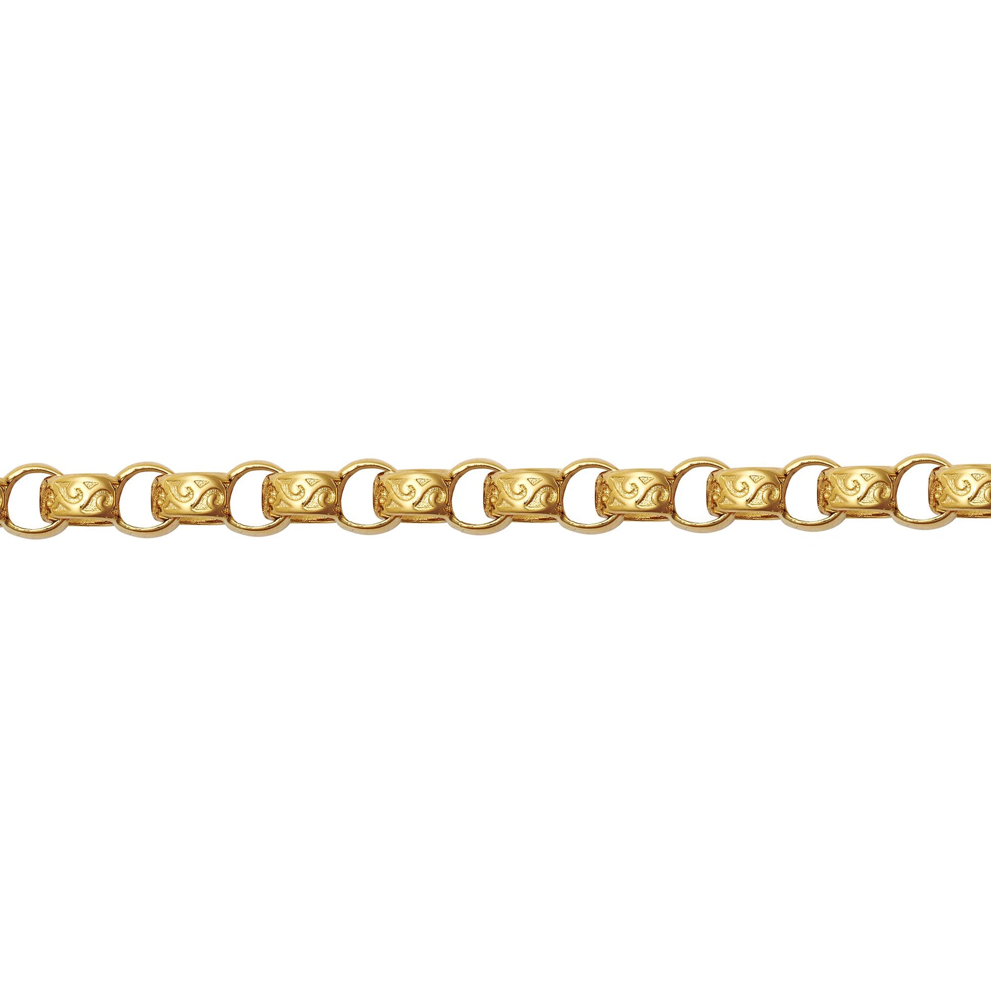 9ct Gold  D-Shape Micro Belcher 5mm Pendant Chain Bracelet 7.5" - JCN001Z