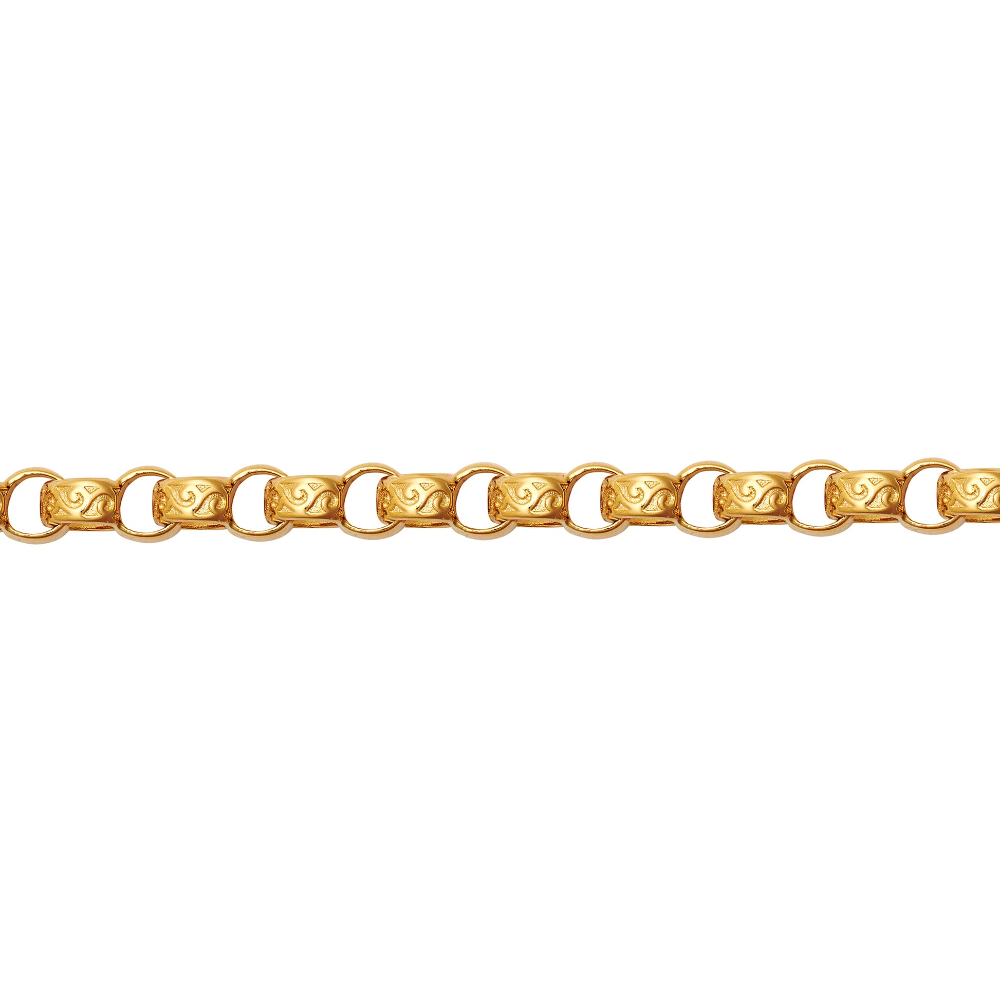 9ct Gold  D-Shape Micro Belcher 5mm Pendant Chain Bracelet 7.5" - JCN001Z