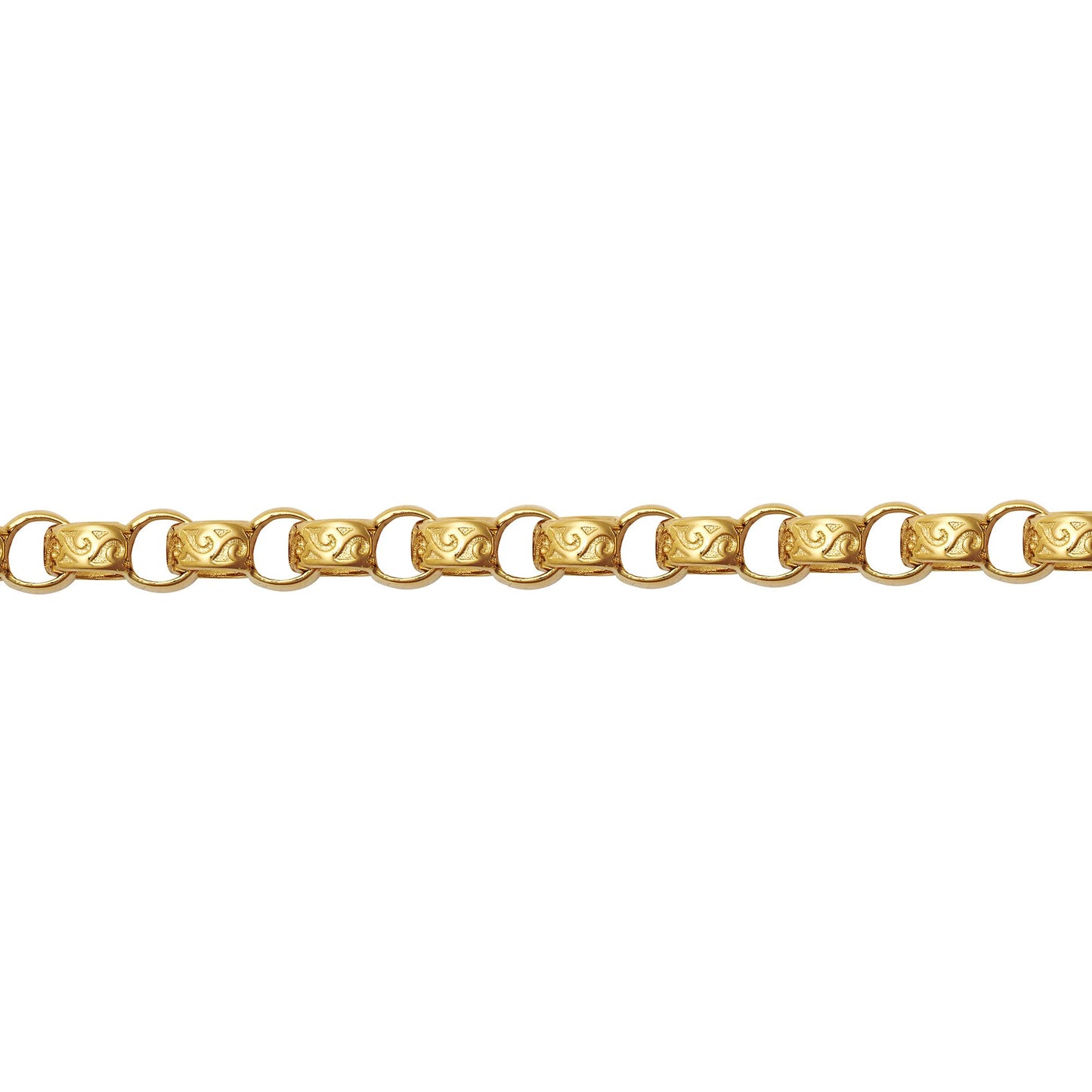 9ct Gold  D-Shape Micro Belcher 5mm Pendant Chain Bracelet 8.5" - JCN001Z