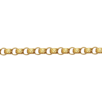 9ct Gold  D-Shape Micro Belcher 5mm Pendant Chain Necklace - JCN001Z